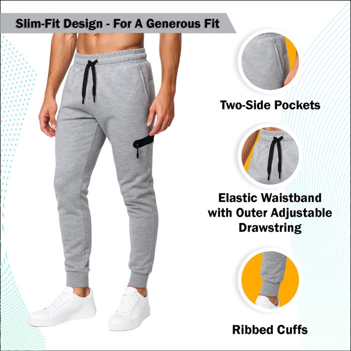 Men’s Tech Fleece Jogger Sweatpants (3 Pack) - Ideal for Training or Casual Wear